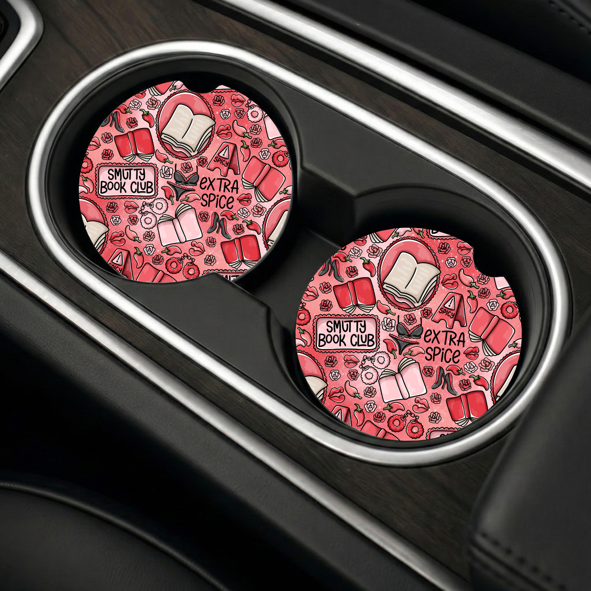 Smutty Book Club Car Coasters