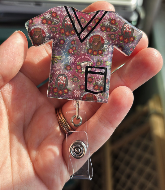BTE Scrub Top Badge Reel