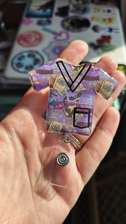 Fourth Wing Scrub Top Badge Reel