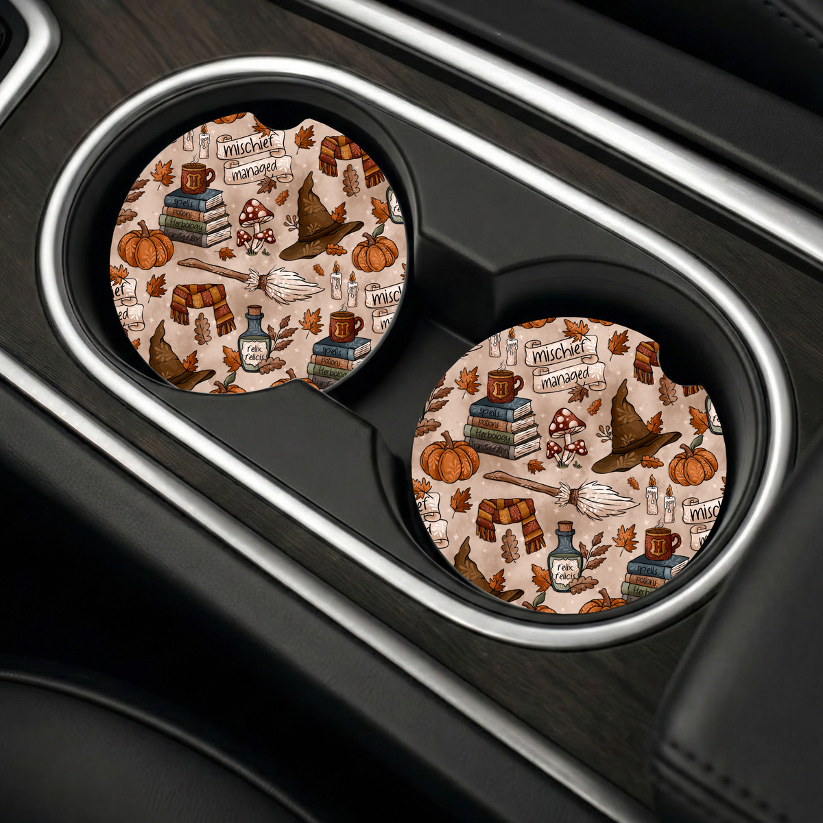 Autumn Wizard Car Coasters