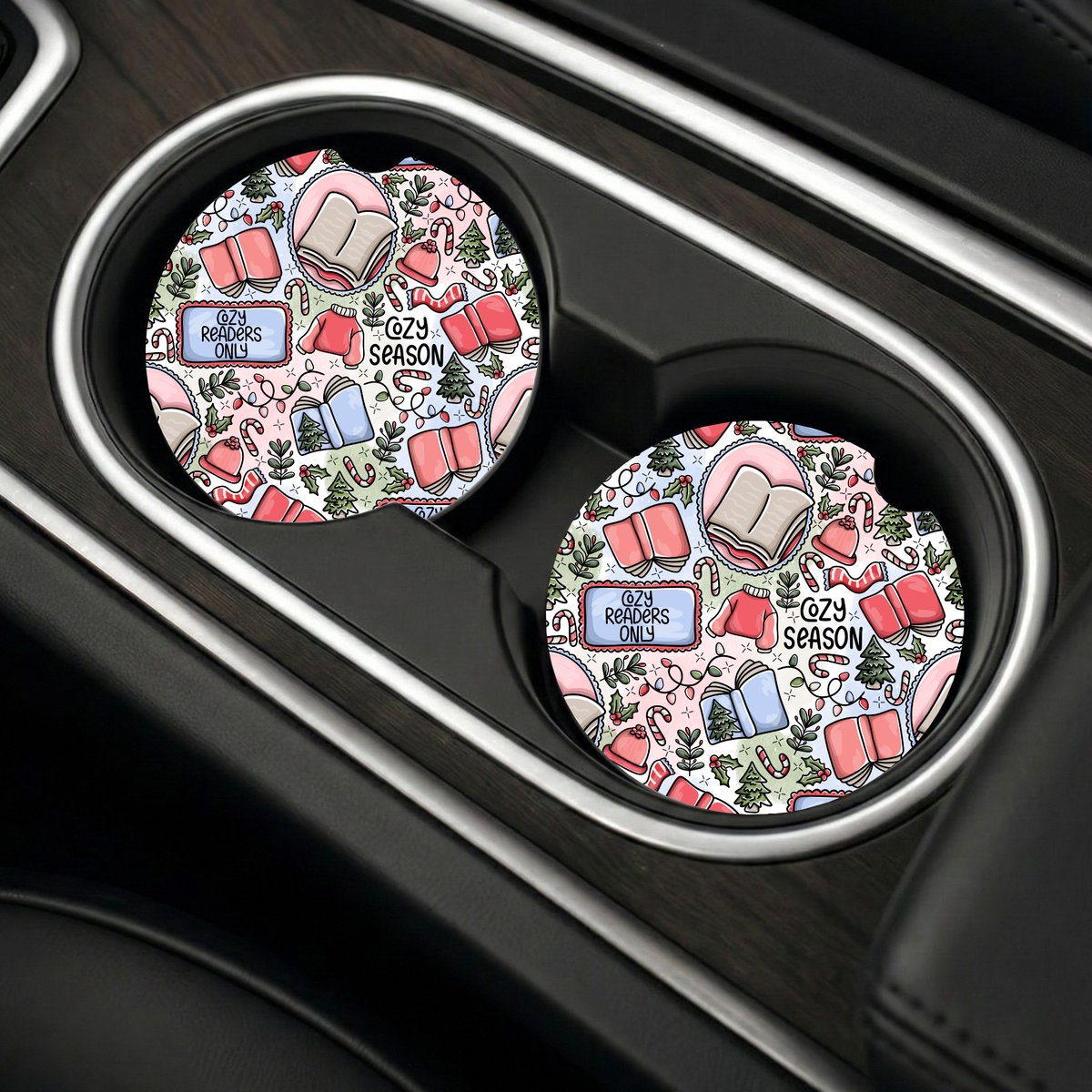 Cozy Book Club Car Coasters