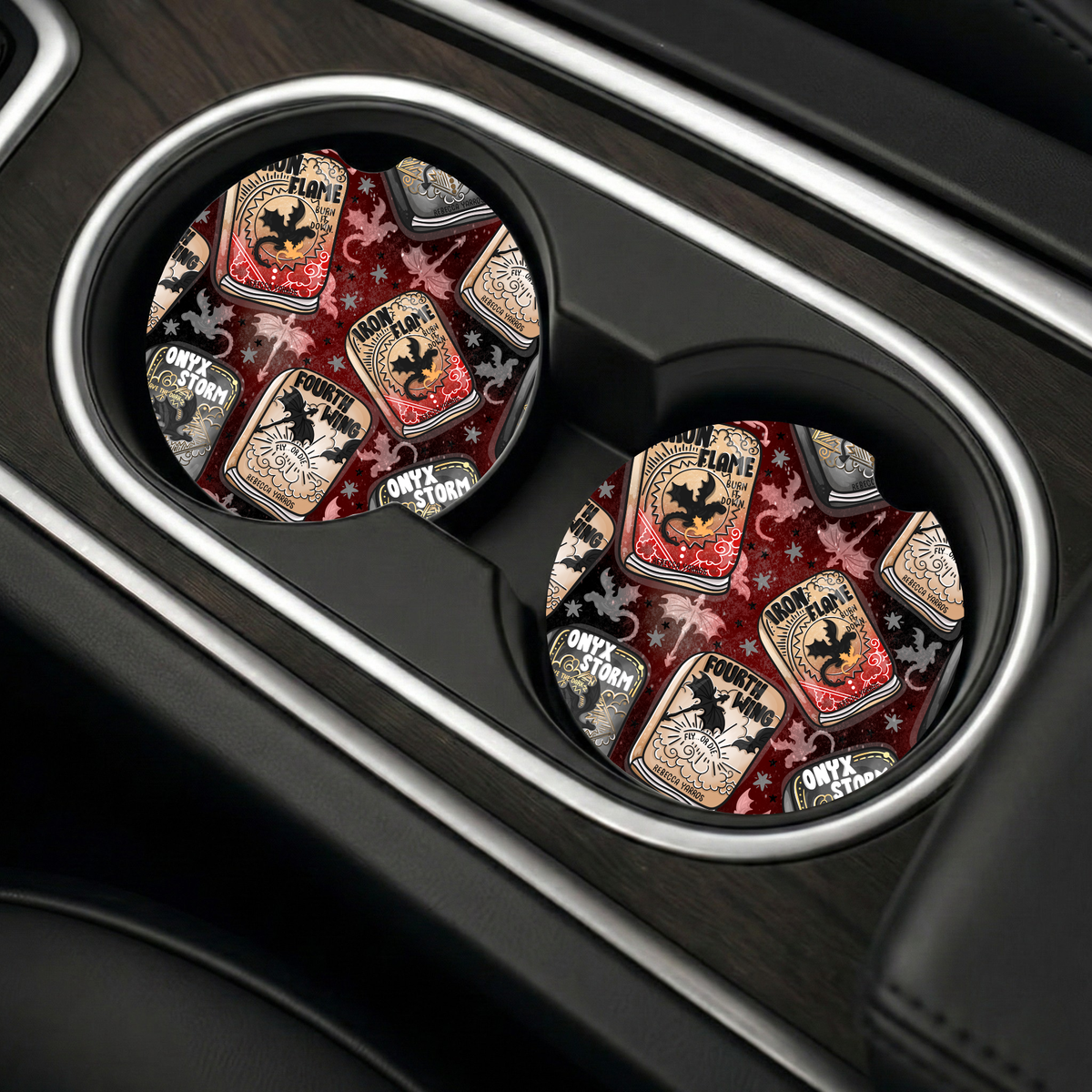 Fourth Wing Inspired Car Coasters