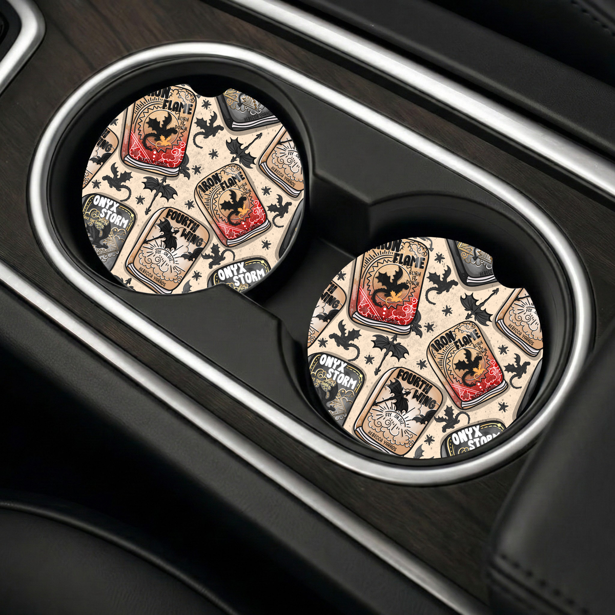 Fourth Wing Inspired Car Coasters