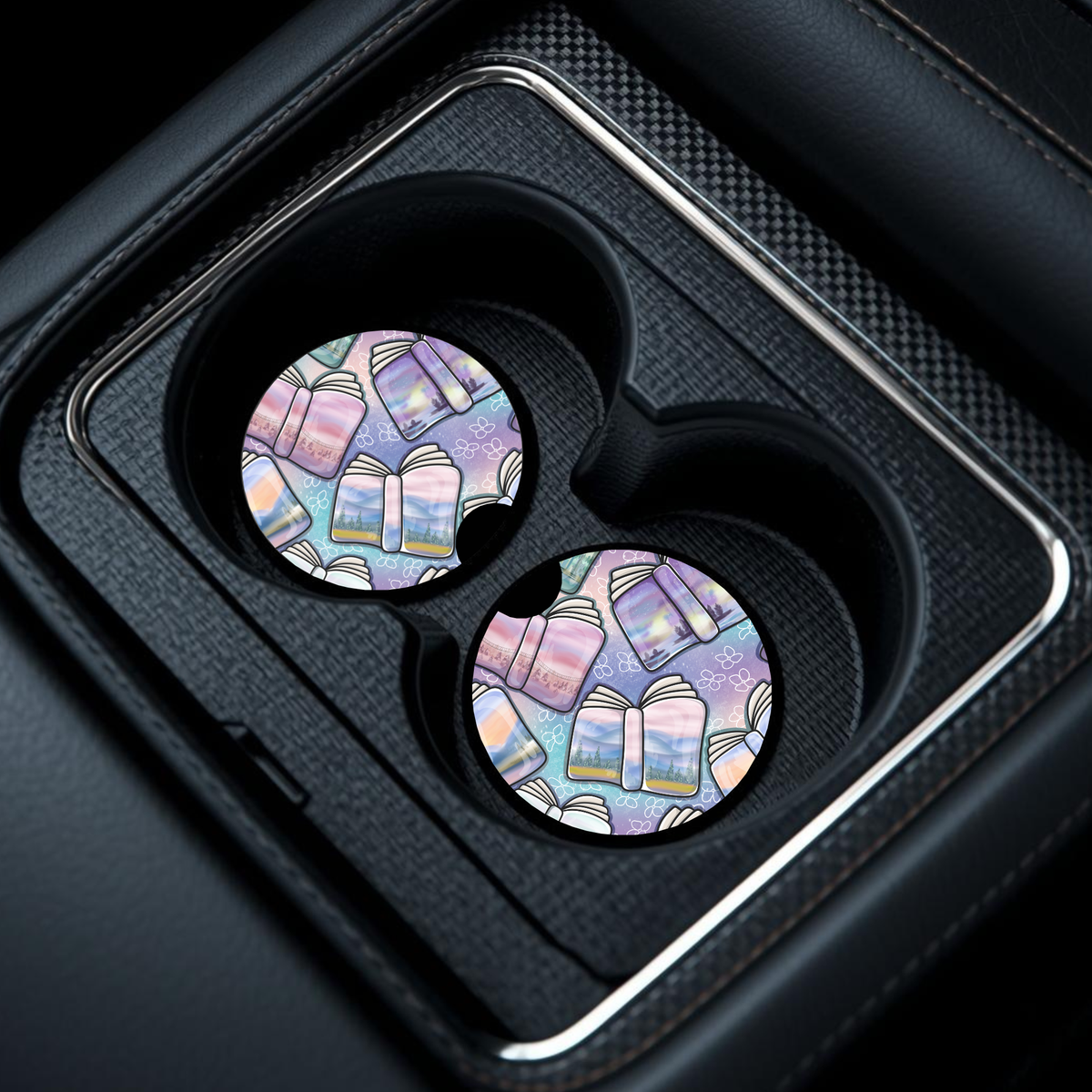 Pastel Books Inspired Car Coasters