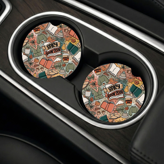 Autumn Spicy Book Club Car Coasters