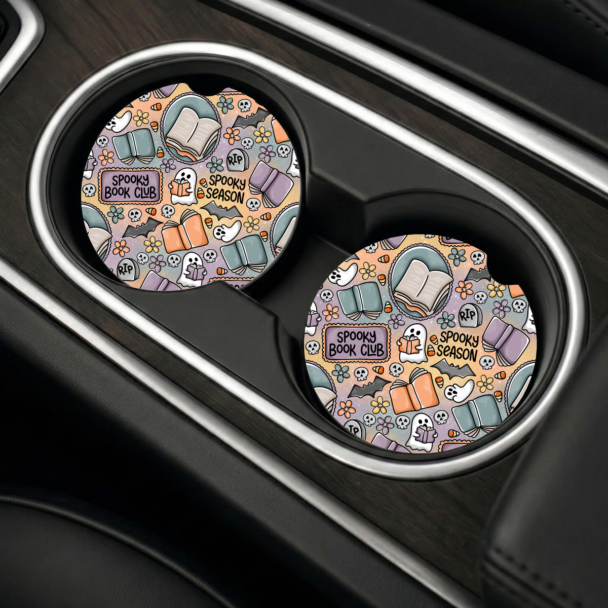 Spooky Book Club Car Coasters