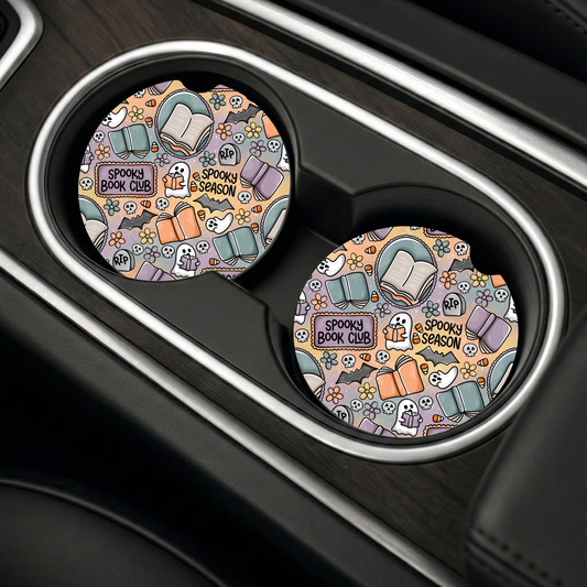 Spooky Book Club Car Coasters